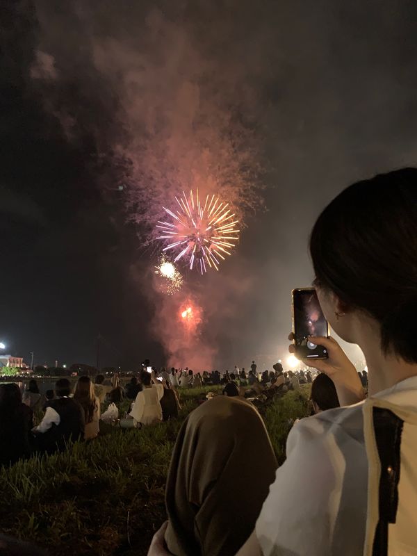日本・博多「博多　花火大会　太宰府天満宮」の写真