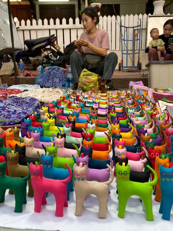 ラオス人民民主共和国・ルアンパバーン「カンボジア&ラオス旅🇰🇭🇱🇦」の写真：旅も終盤。お土産探しにナイトマーケットへ。