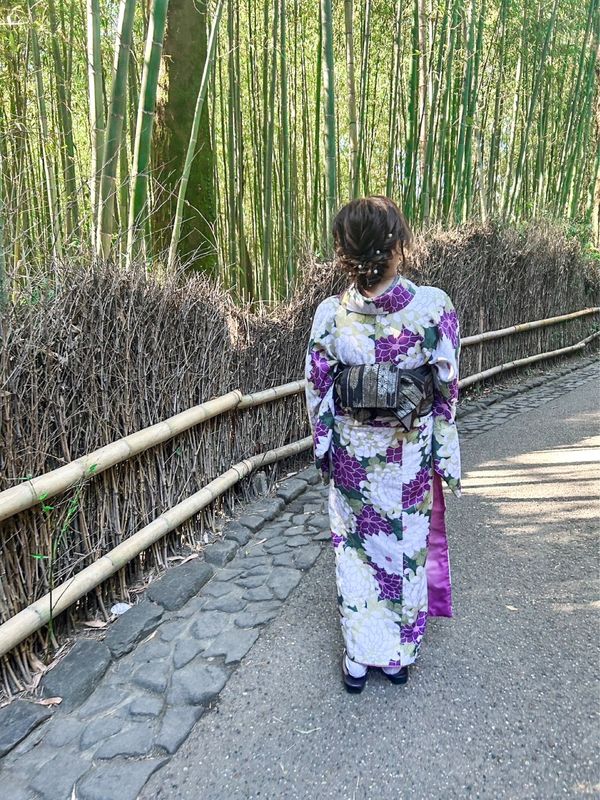 日本・京都府「京都旅行」の写真：竹林　人多すぎ