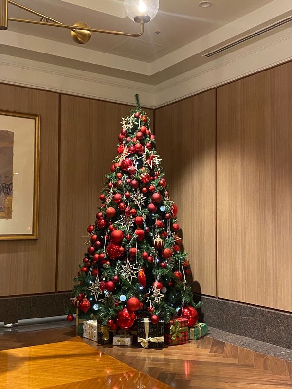 日本・大阪府「ユニバ旅行」の写真：ホテルのツリーもかわちぃ。ホテルの温泉め...