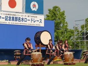 カーター記念黒部名水ロードレース。ハーフ。１時間３６分３５秒。かーちゃんは...