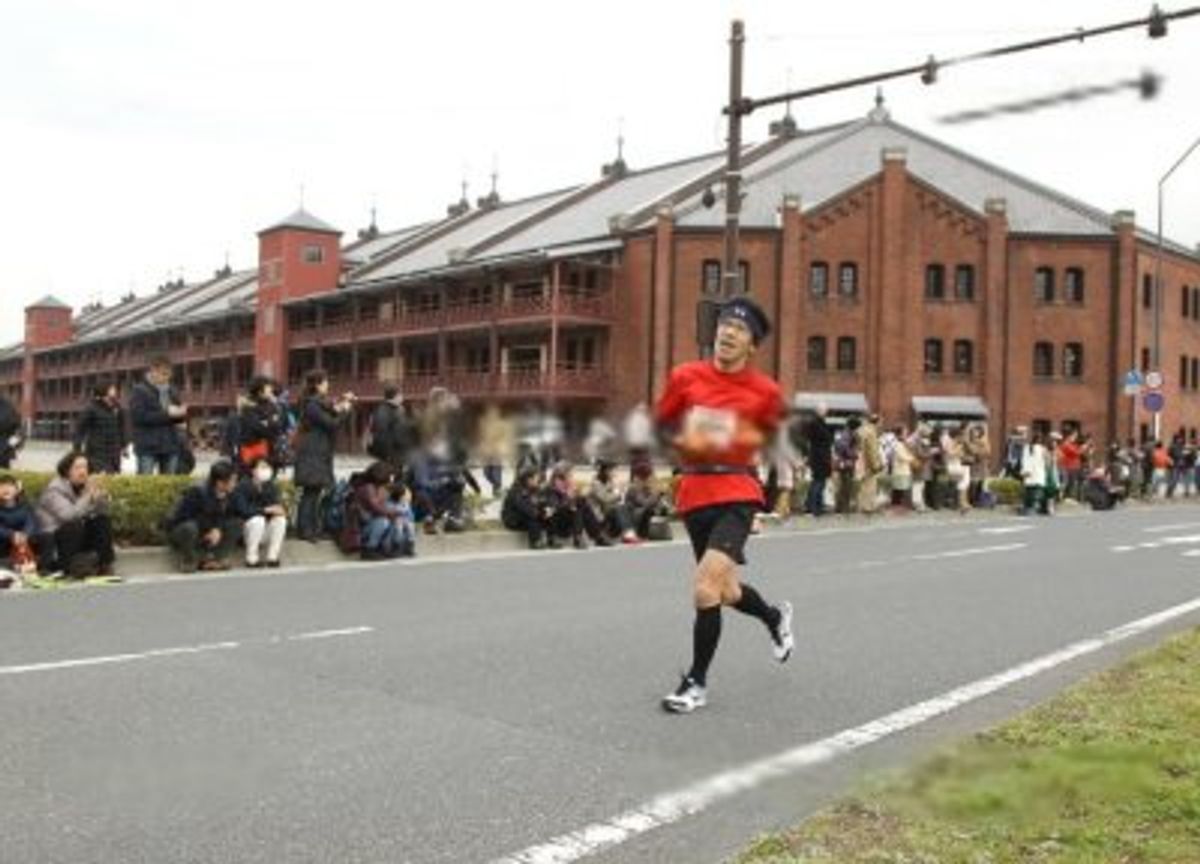 ３５キロからは左に傾いて走っていました。