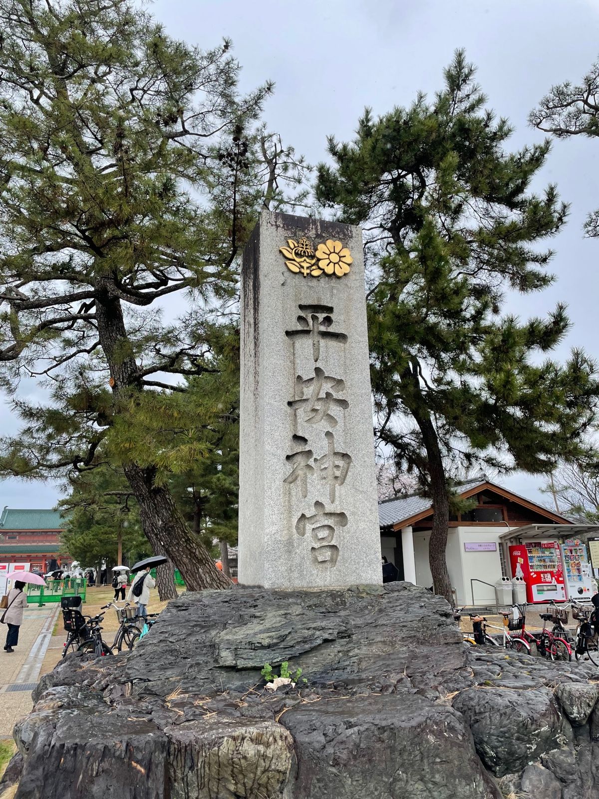 平安神宮⛩️桜満開だったが雨のため帰路へ