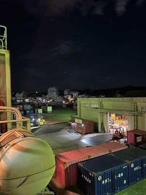 谷山港出港から種子島で缶詰からの屋久島 宮之浦港の朝日