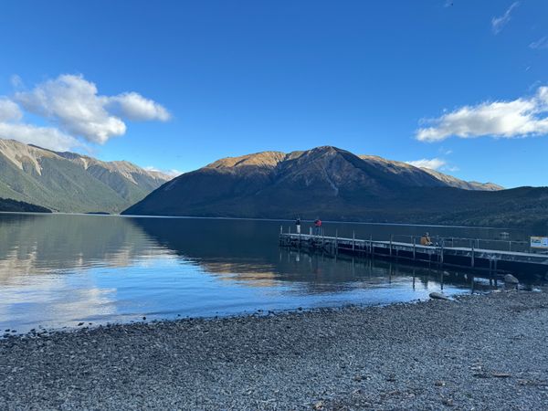 ニュージーランド・Auckland「 NZの旅」の写真：Nelson Lakes
早朝の鳥たちの...