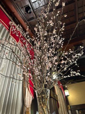 普段は使われていない本館宴会場フェニックスルームで、お花見イベント「夜桜の...