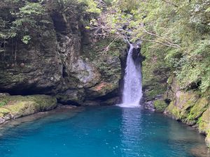 仁淀川の支川の枝川川にある『にこ淵』。
とても素晴らしいブルーに驚きました。