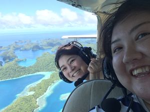 世界遺産のパラオの海
空から眺めるのいかがでしょ！？
パラオ発着便は深夜な...