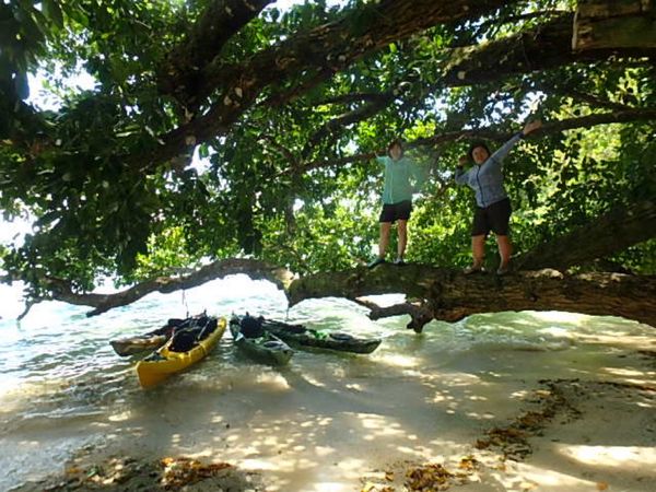 パラオ・コロール「パラオ在住紀🇵🇼 友人がパラオに来たよ2」の写真：無人島でランチ！！
ガイドの友人がビール...