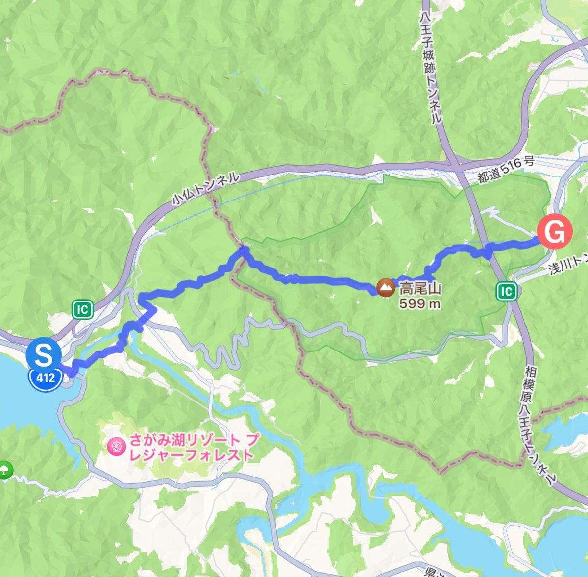 1/4:全行程　12.8km
2/4:相模ダム
3/4弁天橋
4/4根っこの階段