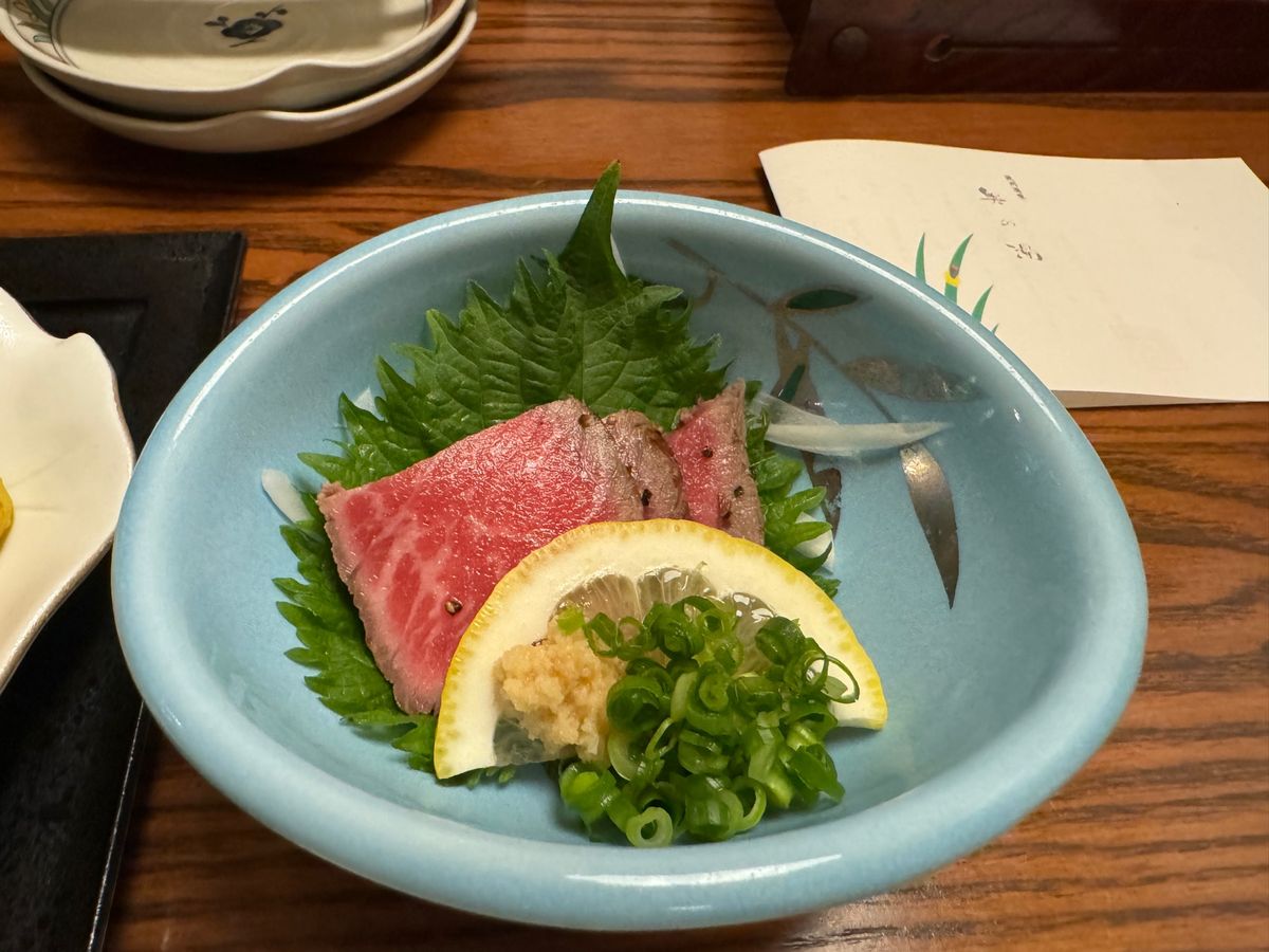 夕食
豊後牛の鍋、8寸、豊後牛ローストビーフ
