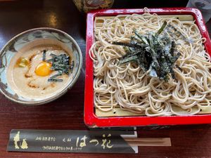 箱根湯本のはつ花でせいろ蕎麦。ここはとろろたっぷりのお蕎麦です。