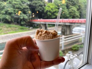 箱根湯本駅前のさがみやでジェラートを。冷たくて美味しかったです。