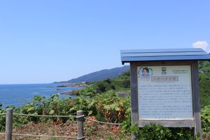 八峰町の展望台みたいなところ。ハタハタが有名みたいです。もう少しで十二湖！