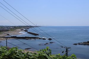 八峰町の展望台みたいなところ。ハタハタが有名みたいです。もう少しで十二湖！