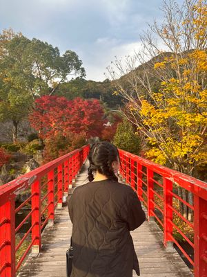 渓石園に紅葉を見に🍁
沢山写真撮ってもらった📸

この三つ編みは妹がしてくれた🍀