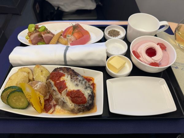 ベトナム・ホーチミン「急遽ベトナムホーチミンへ!」の写真:機内食
イタリアンハンバーグです。