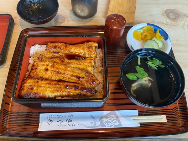 日本・静岡県「浜松うなぎ旅行」の写真：さくめさんの鰻は絶品でした。
浜太郎の餃...
