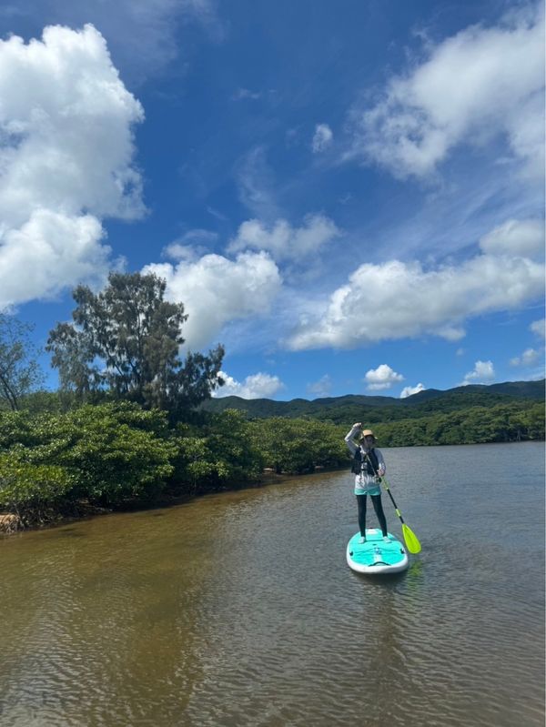 日本・石垣島「石垣島SUPとダイビング」の写真：やいま村にてSUPしました。
玉のような...