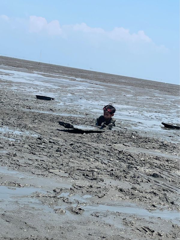 日本・広島「帰省」の写真：ムツゴロウと一緒にガタ遊び✨