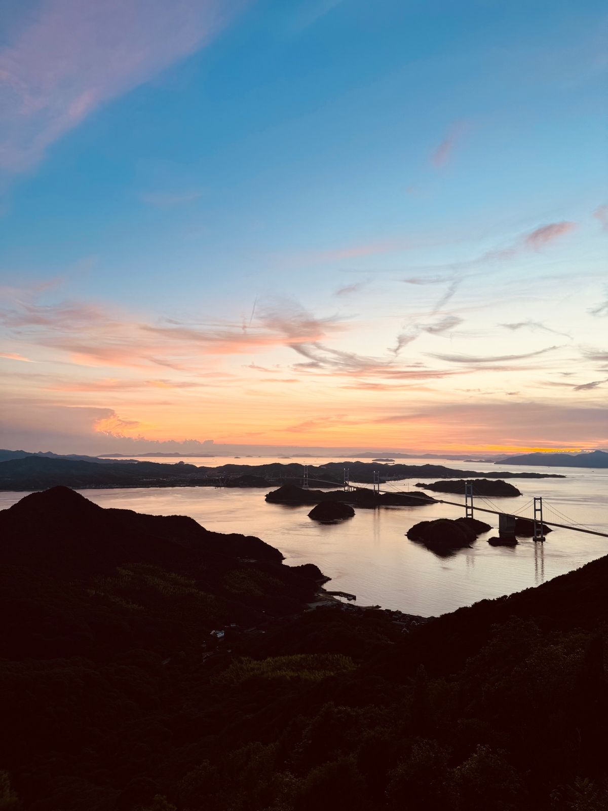 大島の亀老山展望公園にて、その後の帰路。
