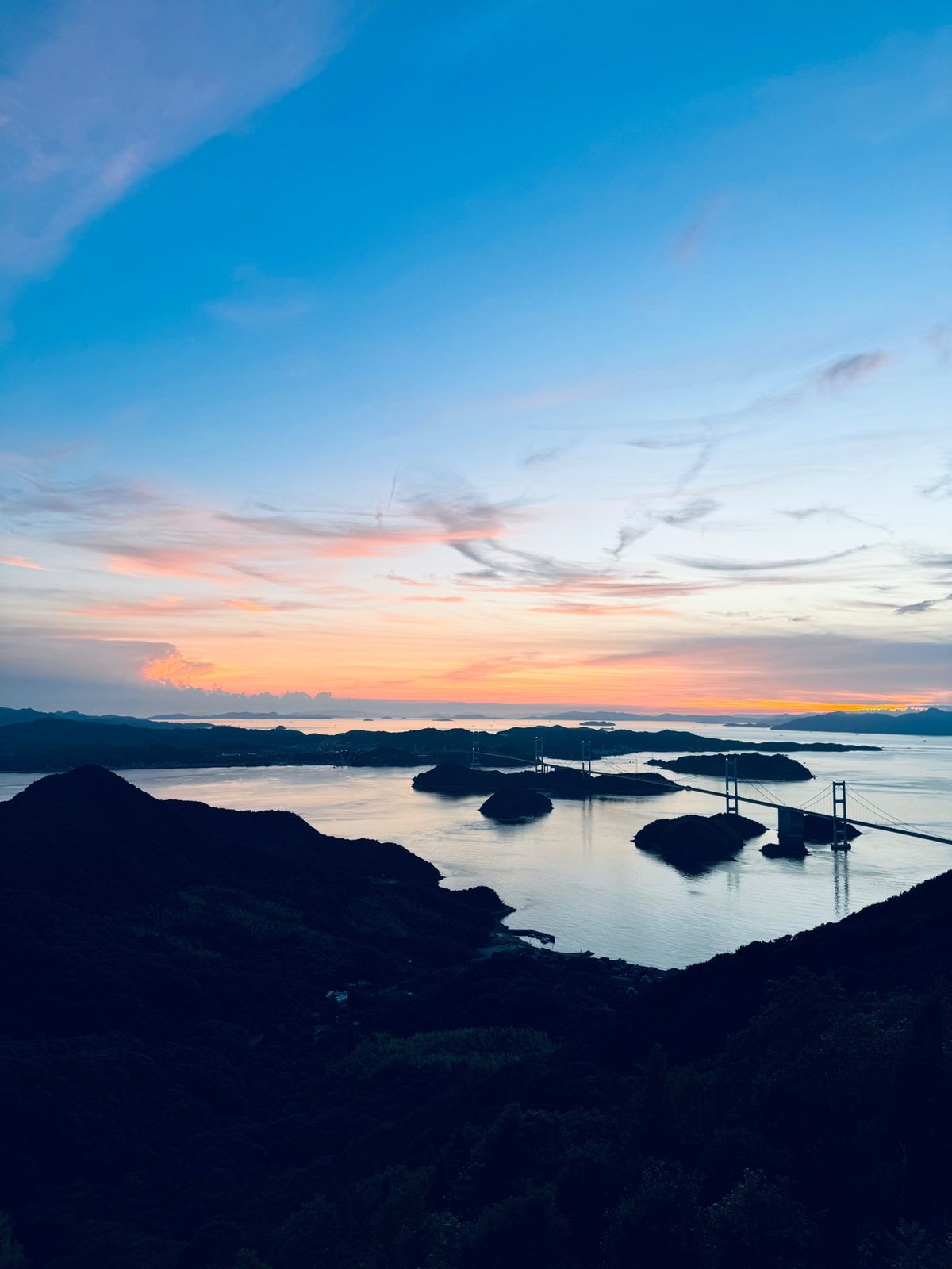 大島の亀老山展望公園にて、その後の帰路。