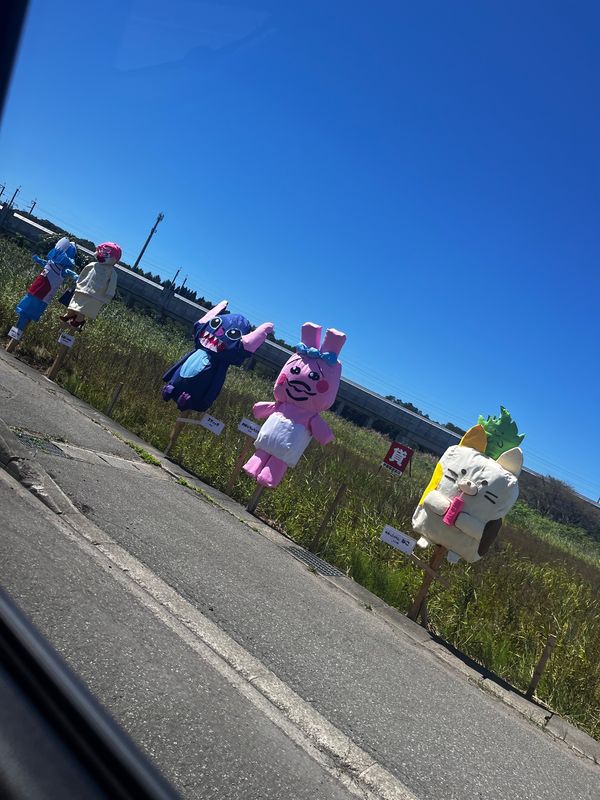 日本・青森県「東北家族旅行」の写真：かかしロードで見つけた おばんちゅうさぎ...