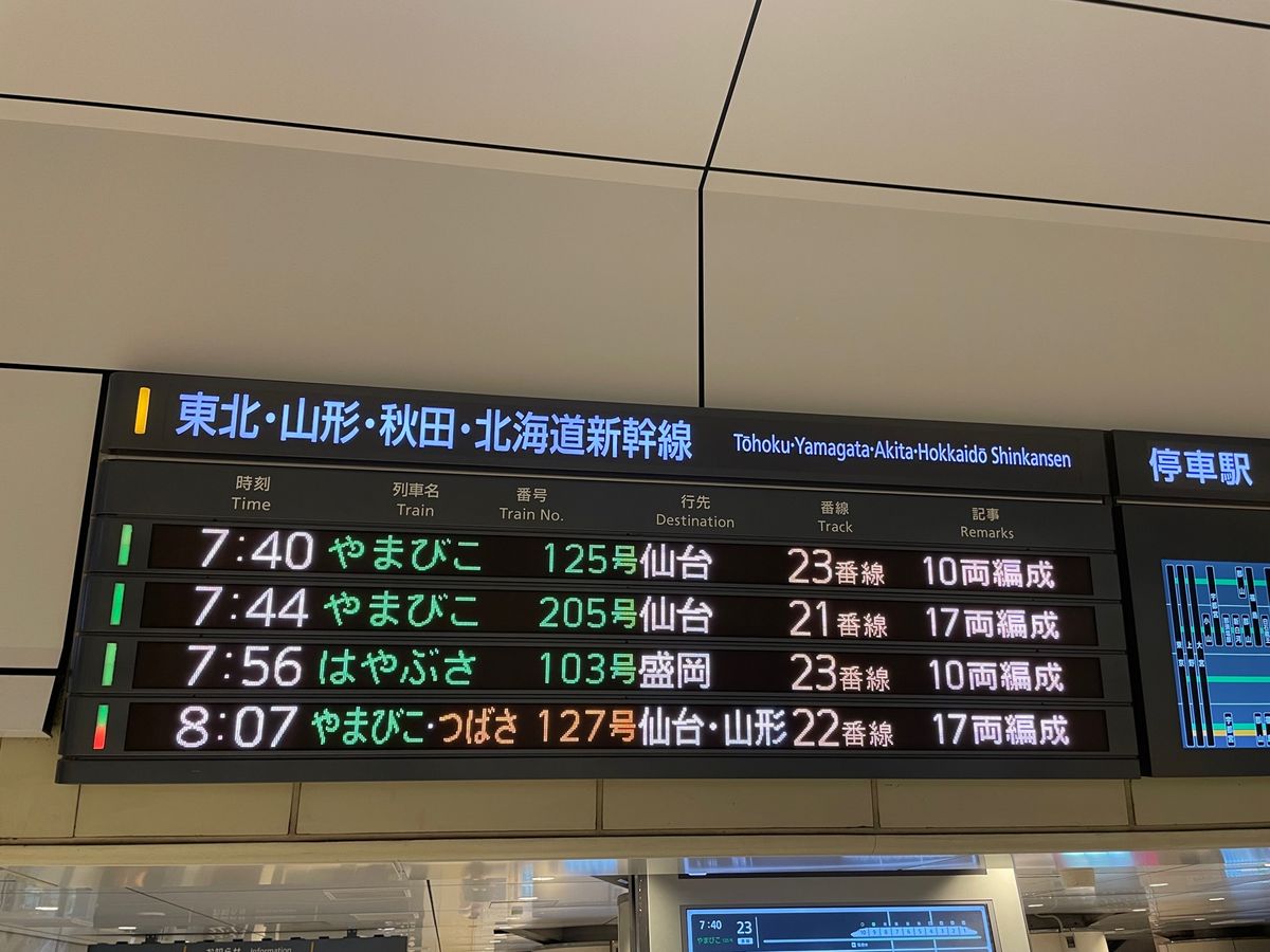 先ずは東京駅からはやぶさに乗ってくりこま高原駅へ