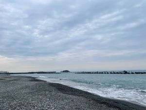 用宗到着！なんで読むか分からなかったところ。笑
海岸は石ころが転がっていて...