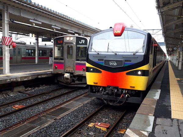 日本・青森県「五能線の旅」の写真：五能線　リゾートしらかみ　くまげら編成