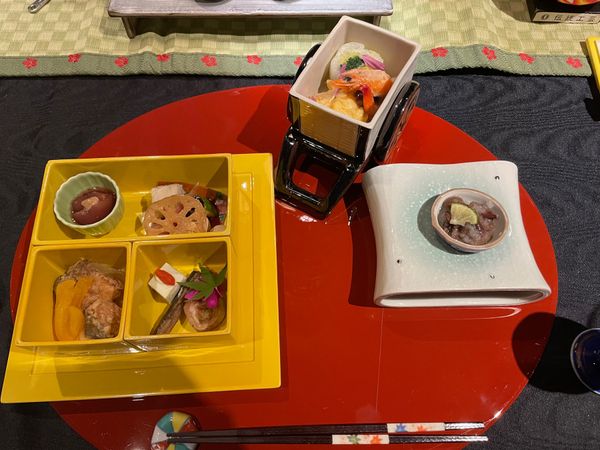 日本・長野県「2024年信州松本・安曇野家族旅行」の写真：旅館の料理はどれもとても美味しかったです...