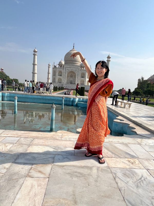 インド・デリー「タージマハルが見たくて初インド」の写真：タージマハル実際観ると、壮大で白くて輝い...