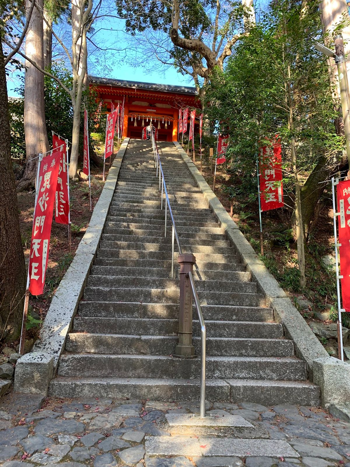 2つ目の写真、いい時期に行けば紅葉が敷き詰められた道になるはずだった……