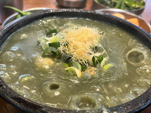 大韓民国 (韓国)・ソウル「韓国旅行」の写真：よもぎの参鶏湯、初めて食べた😋