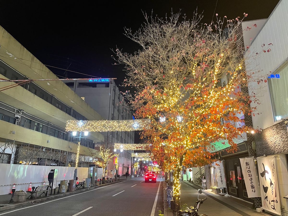 高崎駅周辺はイルミネーションが綺麗でした。
