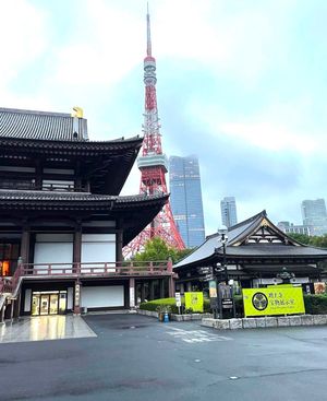 増上寺と東京タワー🗼を同時に見ました❣️