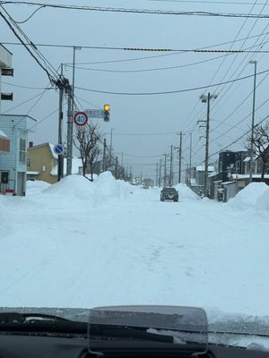 イベントまで時間があったので黄金岬へ。雪道を走る。秋田の乳頭温泉以来の雪道...