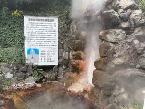 別府地獄めぐりの竜巻地獄。こちらは間欠泉。30〜40分に一度くらい100度...