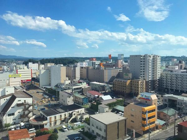 日本・青森県「本州最北端 青森県の旅」の写真：八戸市庁展望回廊
八戸市街地が一望できます
