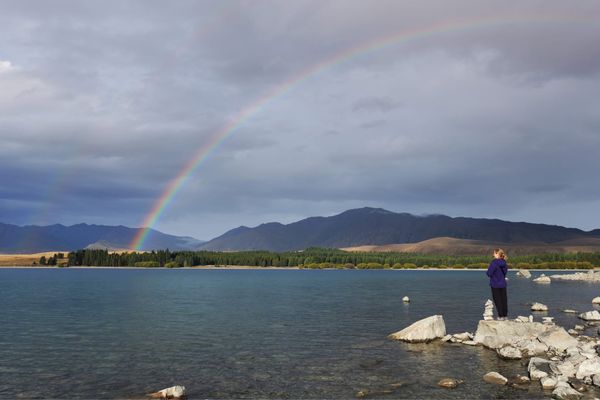 ニュージーランド・Christchurch「ニュージーランド旅行」の写真：テカポ湖の虹