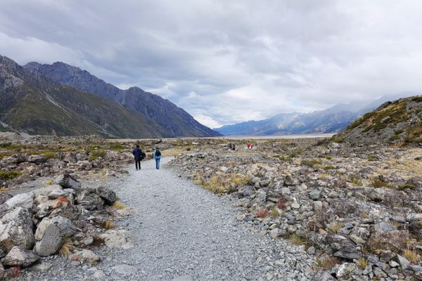 ニュージーランド・Christchurch「ニュージーランド旅行」の写真：湖のボートツアー行く道のり