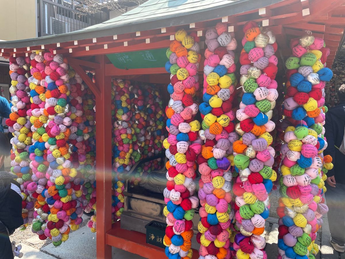 カラフルな「くくり猿」。映えますね。