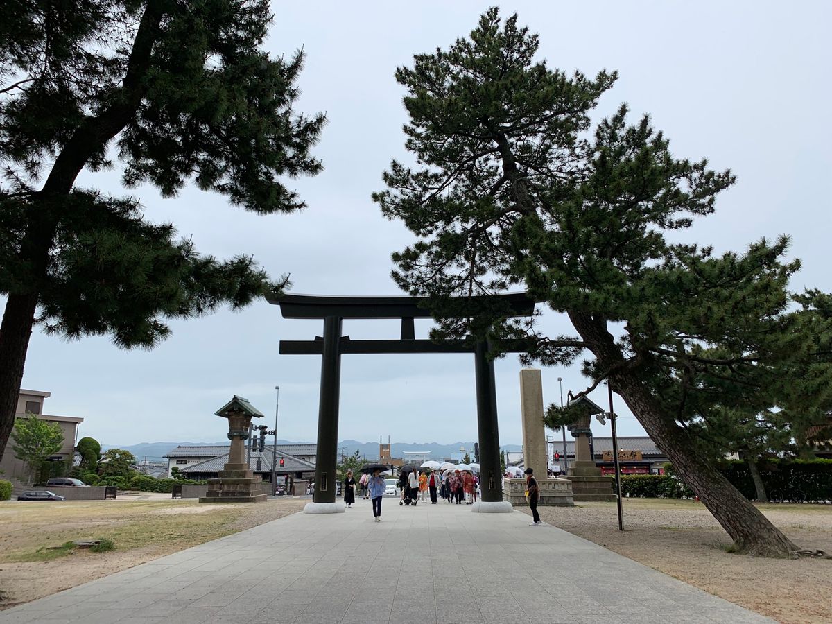 出雲大社は広くて厳かでどっしりとした印象。