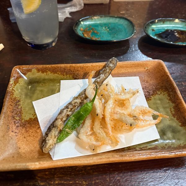 日本・富山県「2025富山」の写真：げんげの唐揚げ、白海老の唐揚げ、富山ブラ...