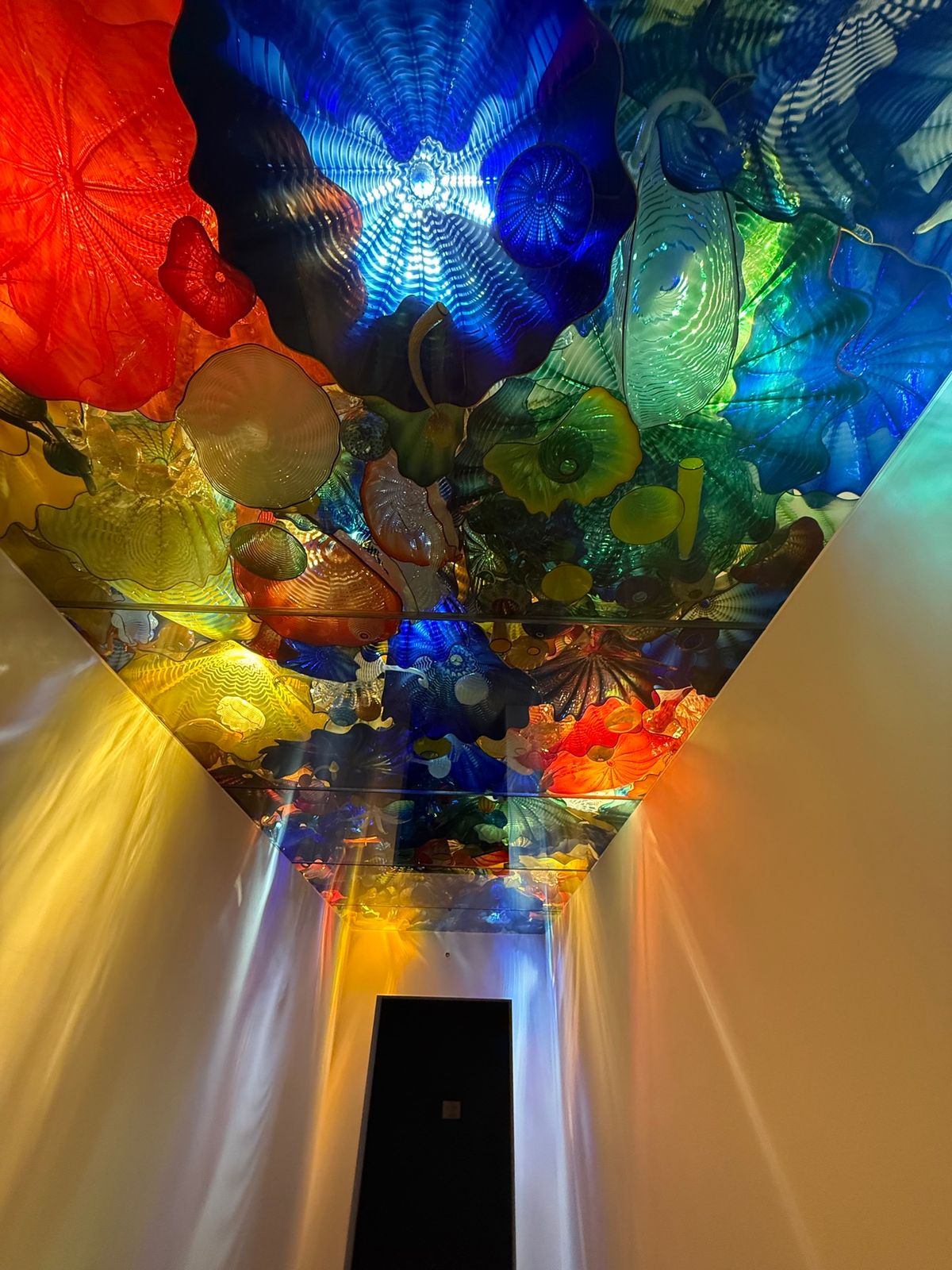 ガラス美術館。図書館も中に入っていてこんな素敵な空間で本読んだり勉強してる...