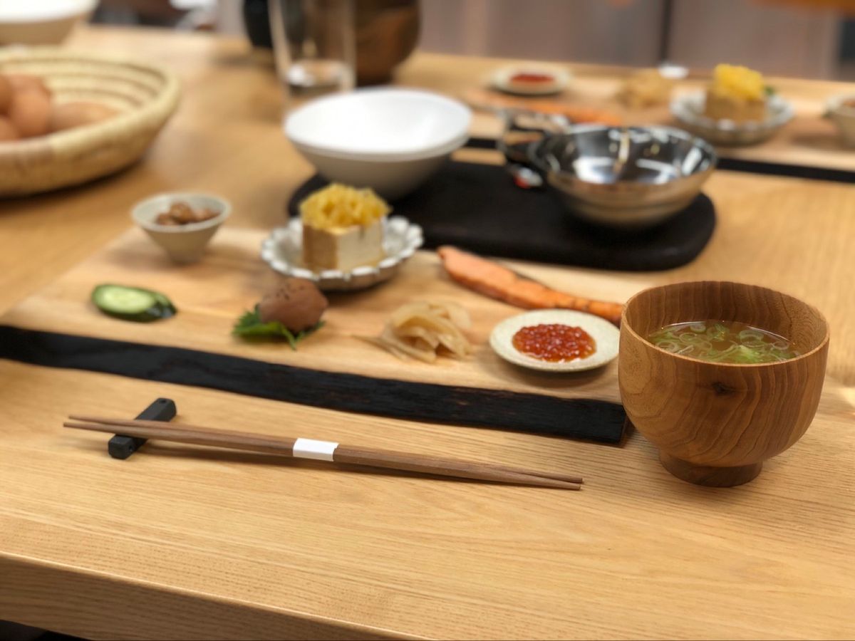 乗馬体験に食卓