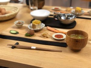 乗馬体験に食卓