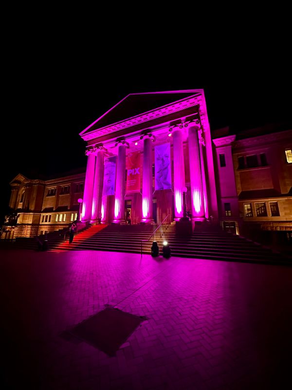 香港・赤鱲角國際機場、Chek Lap Kok International Airport「NRT ✈︎ HKG ✈︎ ACL ✈︎ SYD ✈︎ HND」の写真：ハイドパークからライトアップされたNSW...