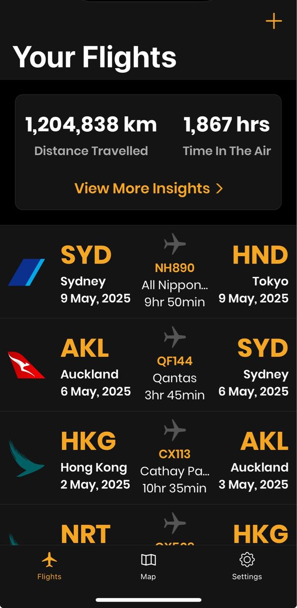 香港・赤鱲角國際機場、Chek Lap Kok International Airport「NRT ✈︎ HKG ✈︎ ACL ✈︎ SYD ✈︎ HND」の写真：今回の旅で生涯飛行距離が120万kmに達...