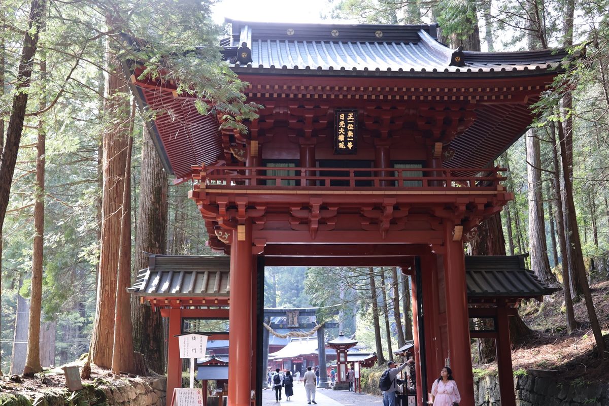 日光二荒山神社を参拝。金のうさぎの像がありました。